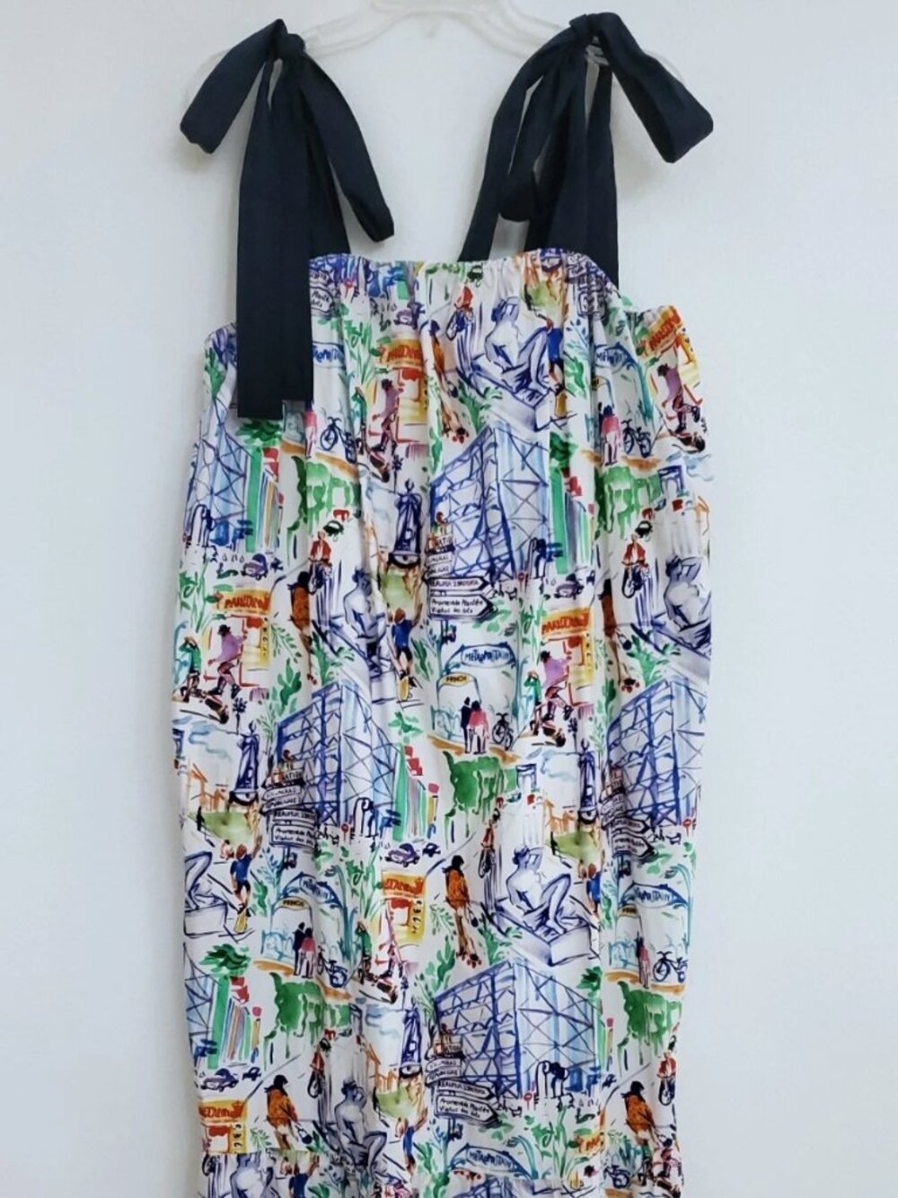 FRNCH Cylia Patterned Artsy Picnic Maxi Cotton Dress Size Medium - Picture 2 of 13